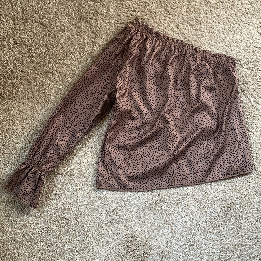 One should animal print blouse